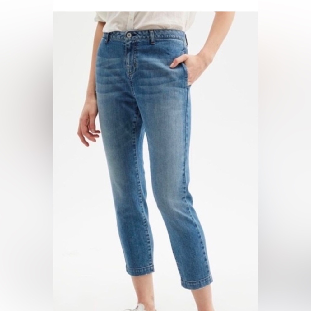 Nili Lotan Medium Blue "Tel Aviv" Cropped Ankle Jeans, Size 26.